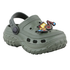 FUEL Poddle Cute & Lightweight EVA Slip-On Clogs for Kids (Olive)