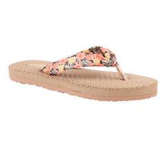 FUEL Flora Cushioned Footbed with Synthetic Cloth Upper & Lightweight EVA Sole for Women's (Orange)