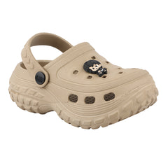 FUEL Poddle Cute & Lightweight EVA Slip-On Clogs for Kids (Khakhi)