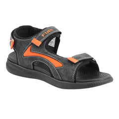FUEL Power-lite-03 Outdoor Sports Sandals for Boys – Lycra Rexine Upper, Cushioned EVA Sole (Black)