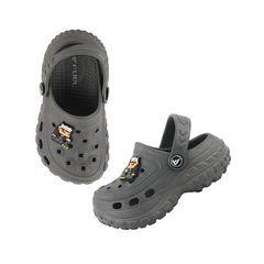 FUEL Poddle Cute & Lightweight EVA Slip-On Clogs for Kids (Grey)