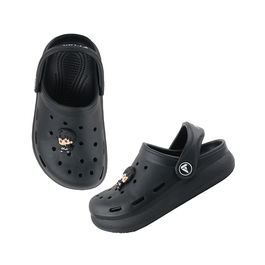 FUEL Hooper Clogs Slipper for 4-10 Years Boys/Girls (Black)