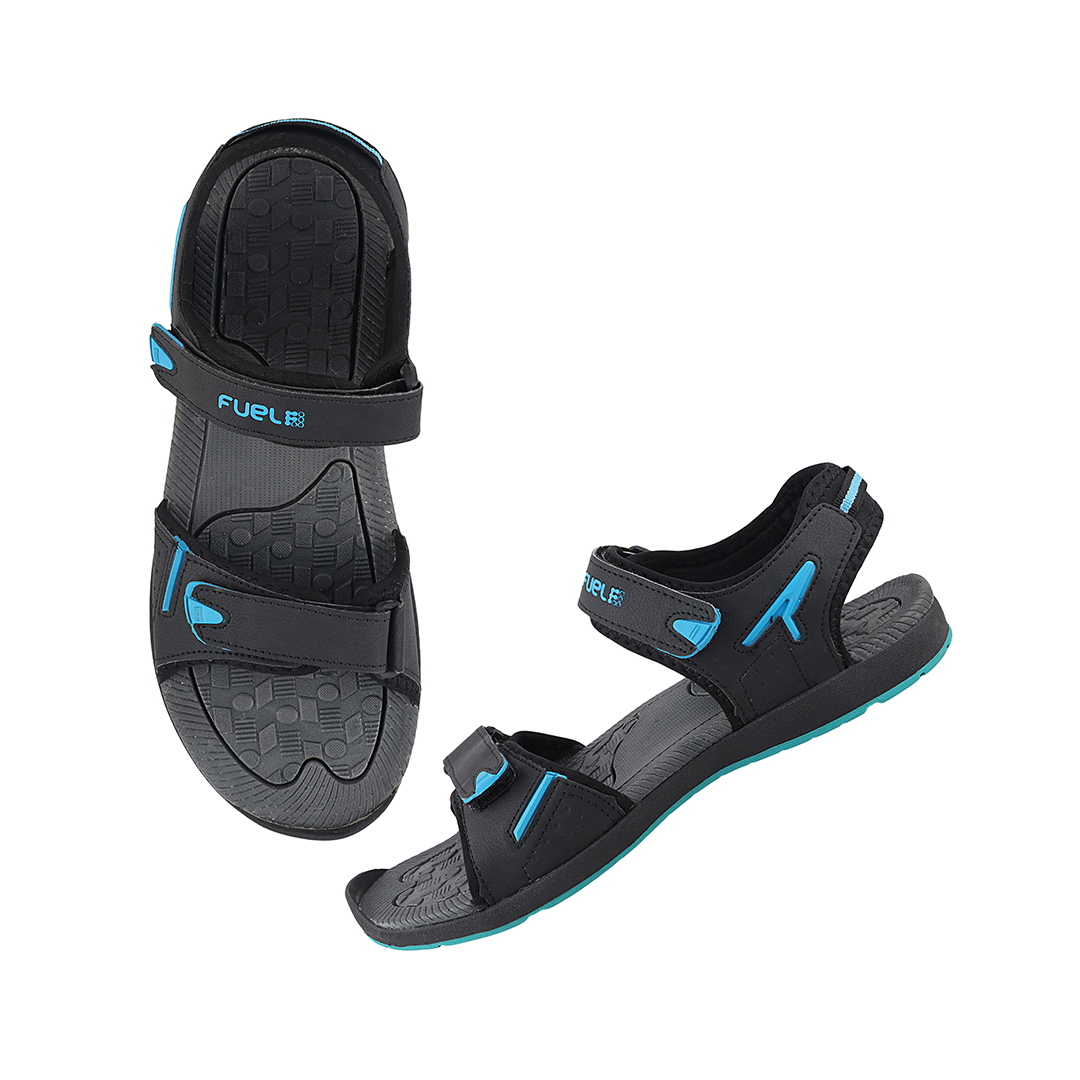 Fuel Mark Sandals For Men's (Black-Aqua)