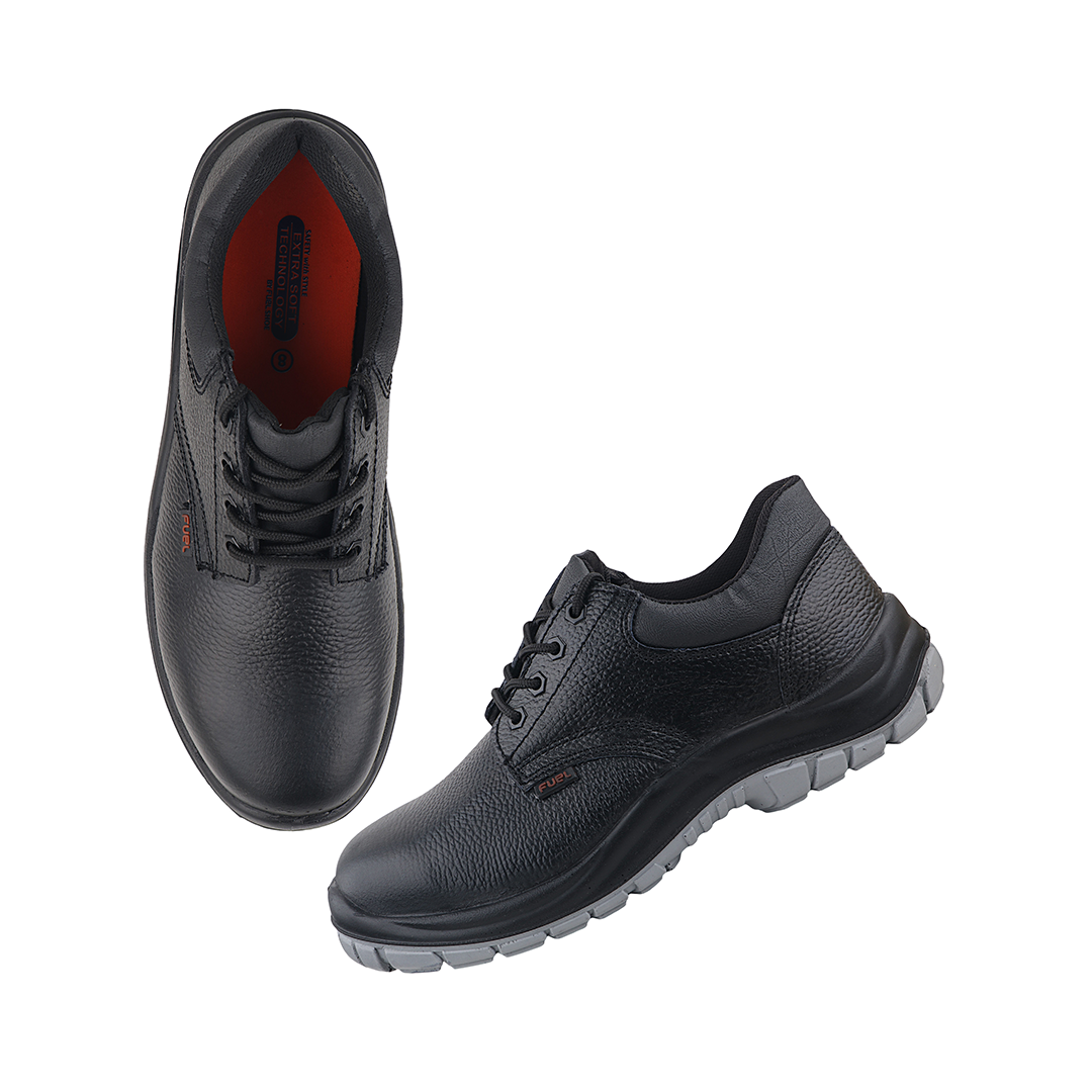 FUEL ICON DD Industrial Safety Shoes with Grain Leather & PU Double Density Sole Steel Toe Energy Absorption(200J) for Men