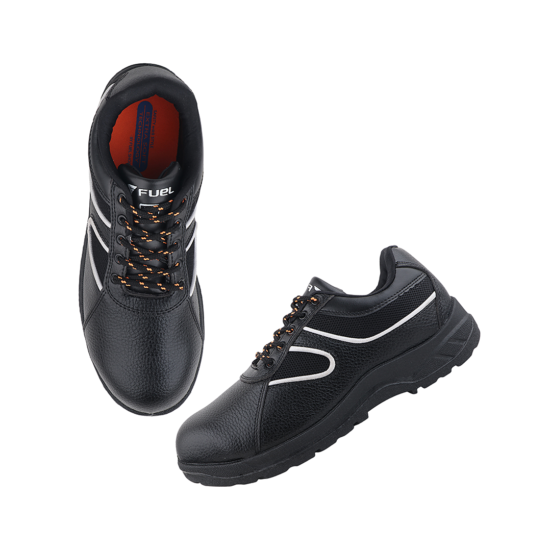 Fuel Shank Comfortable and light-weight ISI Marked Industrial Safety Shoe For Men's (Black)