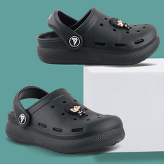 FUEL Hooper Clogs Slipper for 4-10 Years Boys/Girls (Black)