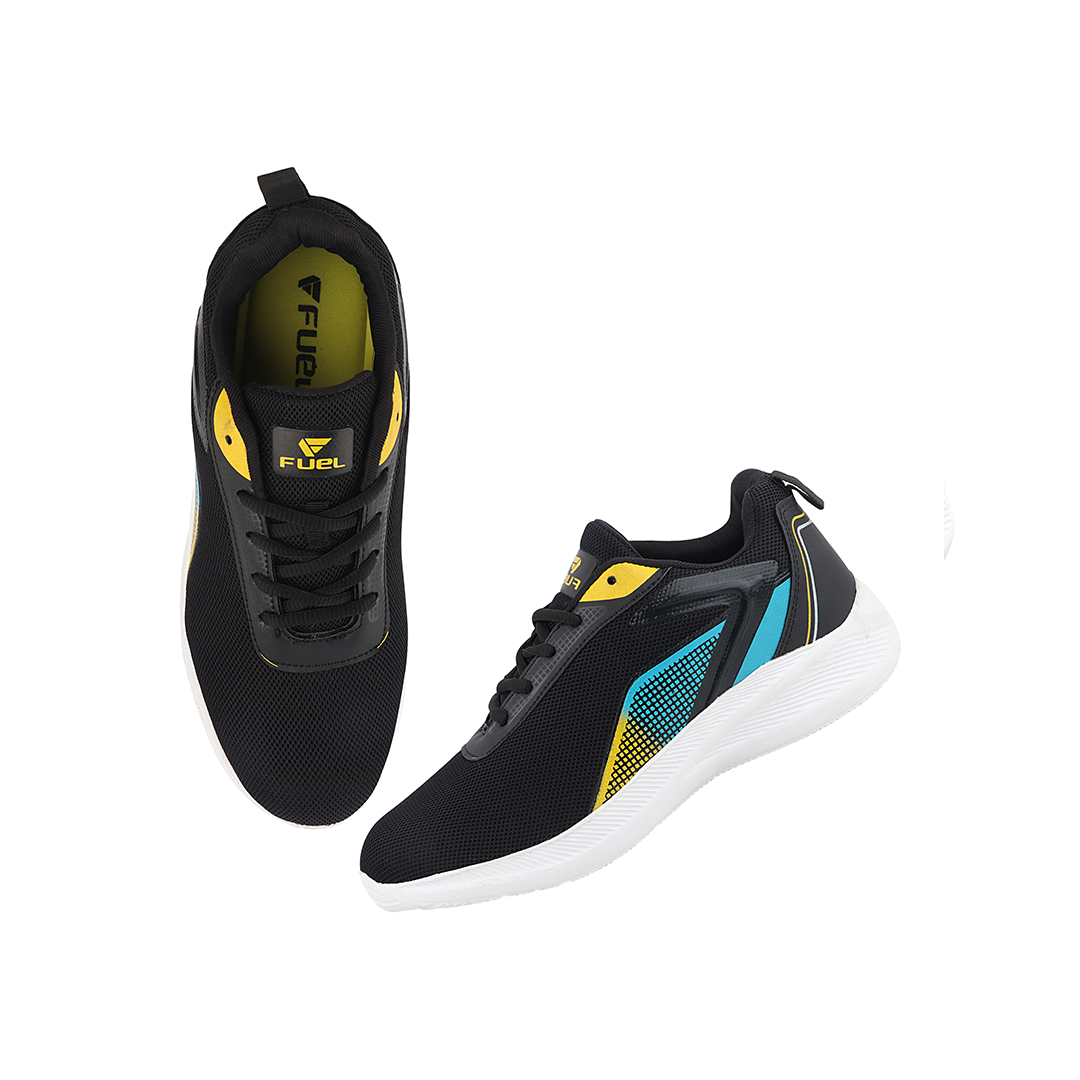 FUEL Rainbow Comfortable and light-weight Sports Shoes For Men (Black)