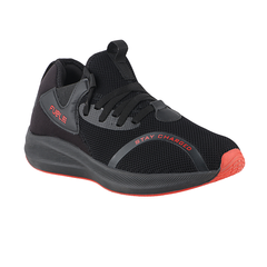 Fuel Wine Sports Shoes For Men (Black-Red)