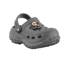 FUEL Poddle Cute & Lightweight EVA Slip-On Clogs for Kids (GREY)