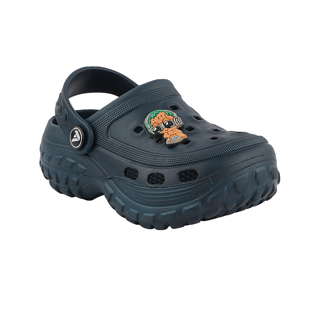 FUEL Poddle Cute Lightweight EVA Slip-On Clogs for Kids (NAVY