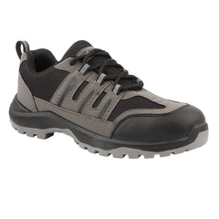 FUEL Diesel-03 Grey Black Safety Shoes for Men – Industrial Work Shoes with Metal Toe Cap, Durable Anti-Slip PVC Sole and Comfortable Mesh Lining, (Black,Grey)