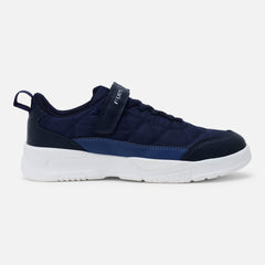 FUEL Tengo Kids Shoes for Boys and Girls, Rexine and Mesh Casual Sneakers with Lightweight EVA Sole, Comfortable and Stylish Footwear, School, Walking, Outdoor Activities and Everyday Use. (Navy)