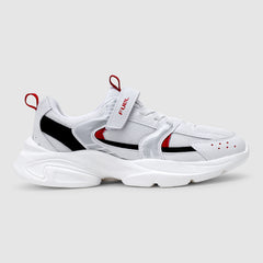 FUEL Charlie Kids Shoes for Boys and Girls, Sports Shoes with EVA and Rexine Upper, Lightweight EVA Sole, Stylish Casual Footwear, Walking, School, Outdoor Activities and Everyday Use. (White Silver)