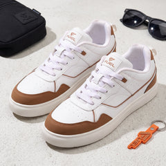 FUEL TED Trendy Lace-Up Sneakers for Men with Non-Slip Sole (Yellow)