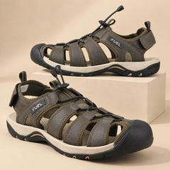 FUEL Soldier-08 Fisherman Protective Toe Cap Sandals for Men (Olive)
