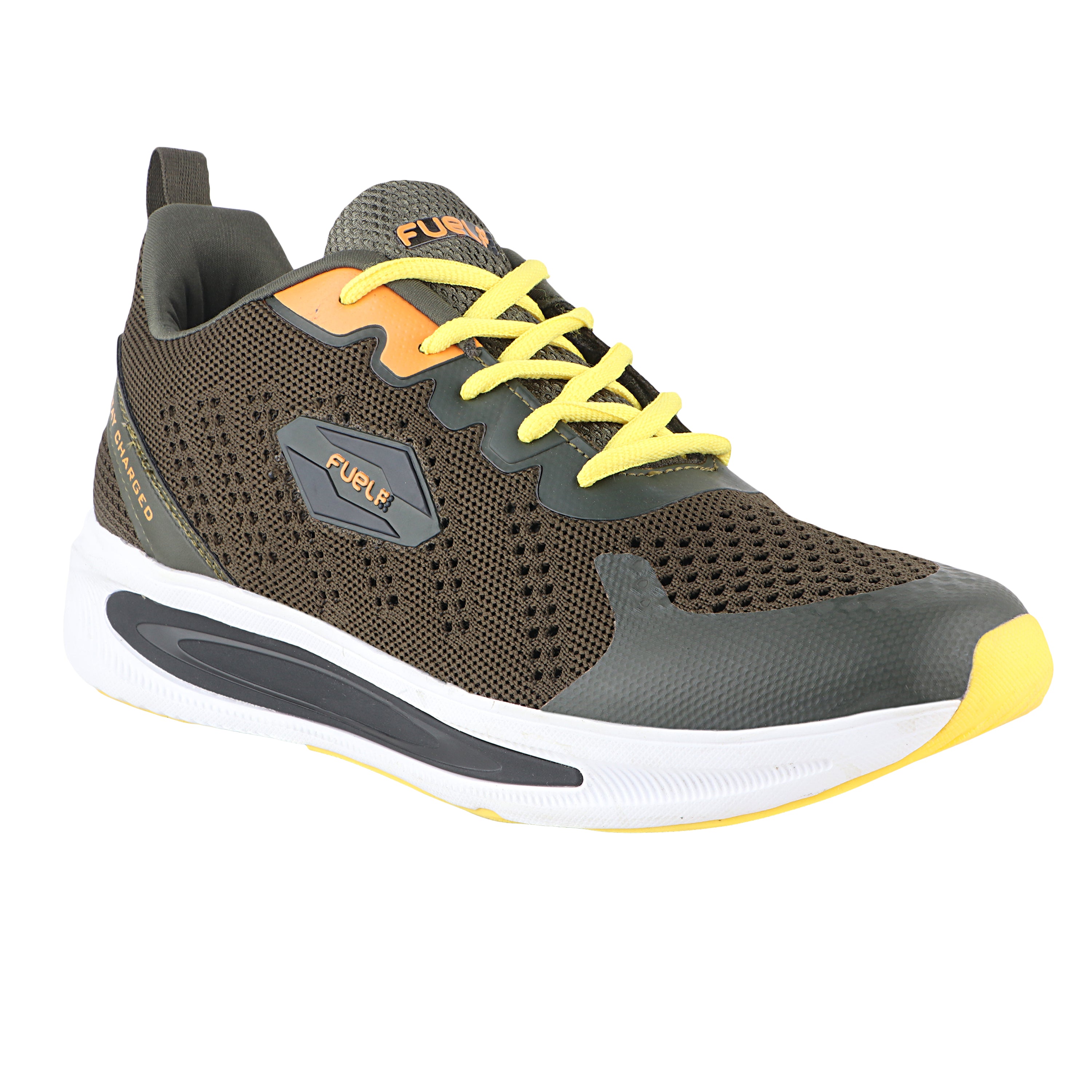 Fuel Freedom Sports Shoes For Men (Olive-Yellow)