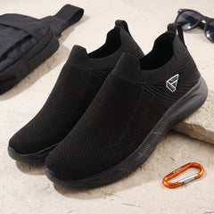 FUEL Flash Lightweight & Breathable Cushioned EVA Sole Slip-On Casual Shoes for Men's (Black)