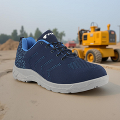 FUEL Arsenal Lightweight Safety Shoes for Men – Durable Industrial Sports Design with Strong Knitted Upper, PVC Sole, and 100J Metallic Toe Cap (UK 6–11)