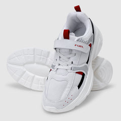 FUEL Charlie Kids Shoes for Boys and Girls, Sports Shoes with EVA and Rexine Upper, Lightweight EVA Sole, Stylish Casual Footwear, Walking, School, Outdoor Activities and Everyday Use. (White Silver)