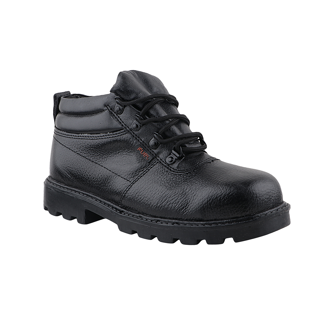 Fuel Flamingo HC Men's Black Lightweight Safety Shoes with PU Sole, Impact Resistant (100 Joules)