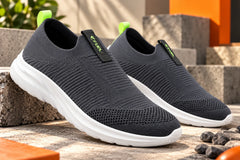 FUEL Flash-02 Soft Cushioned Insole and Breathable Knit Upper with EVA Sole & Casual Slip-On Sports Shoes for Men (Grey)
