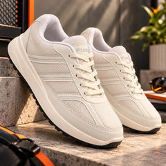FUEL Frenzy Lightweight & Durable with Stylish Corduroy Cushioned Comfort Durable PVC Sole for Men's (White)