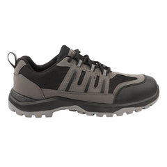 FUEL Diesel-03 Grey Black Safety Shoes for Men – Industrial Work Shoes with Metal Toe Cap, Durable Anti-Slip PVC Sole and Comfortable Mesh Lining, (Black,Grey)