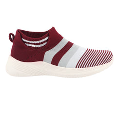 FUEL Adelina-02 Slip-On Sports Shoes with Breathable Mesh Knit in Flexible PVC Sole (Mehroon)