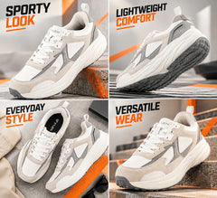 FUEL Orbit Men's Lightweight & Durable Trendy Sports Shoes with Anti-Skid Sole for Everyday Comfort (White)
