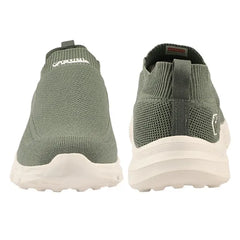 FUEL Flash-03 Men’s Casual Shoes, Green Textured Slip-On Footwear with Chunky White Sole for Everyday Wear, (Green)