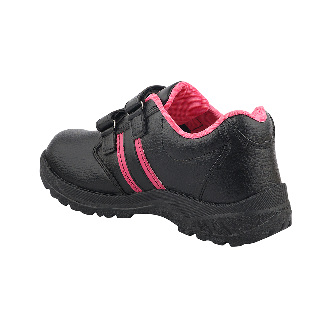 Fuel Riga Leather Safety Shoes for Women's Steel Toe Cap With Single Density PVC Sole (Pink)
