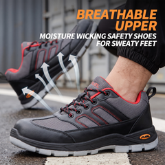 FUEL Armour 4 DD ISI Marked Synthetic Fabric Breathable Safety Shoes For Men's Steel Toe Cap With Double Density Rubberized PVC Sole (Grey)