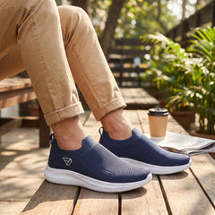 FUEL Flash Lightweight & Breathable Cushioned EVA Sole Slip-On Sports Casual for Men's (Navy)