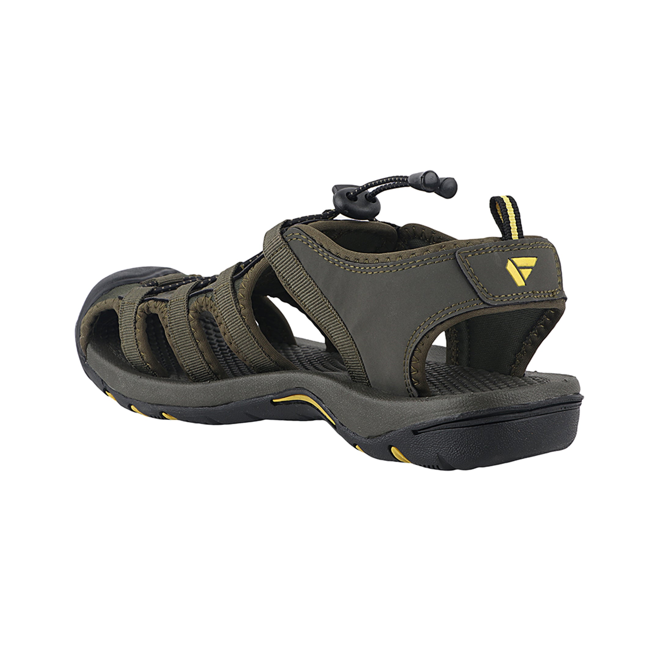Fuel Soldier-06 Stylish Outdoor Men's Fisherman Sandals with Protective Toe Cap & Durable Grip (Olive-Yellow)