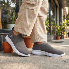 FUEL Flash Lightweight & Breathable Cushioned EVA Sole Slip-On Casual Shoes for Men's (Grey)