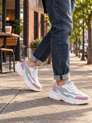 FUEL Lina Lightweight & Comfortable with Lace-Up Running & Daily Wear Sports Shoes for Women's (Blue)