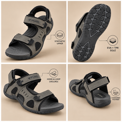 FUEL 2112-04 Casual Sports Sandal For Man (Black-Grey)