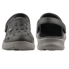 FUEL XO-Rova Clogs for Men – Lightweight & Comfortable EVA Clogs with Cushioned Footbed, (Black-Grey)