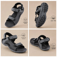 FUEL 2112-02 Men’s Outdoor Comfortable Daily Wear Sports Sandals (Black)
