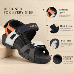 FUEL Rambo-01 Casual Sports Sandal for Men (White)