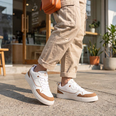 FUEL TED Trendy Lace-Up Sneakers for Men with Non-Slip Sole (Yellow)