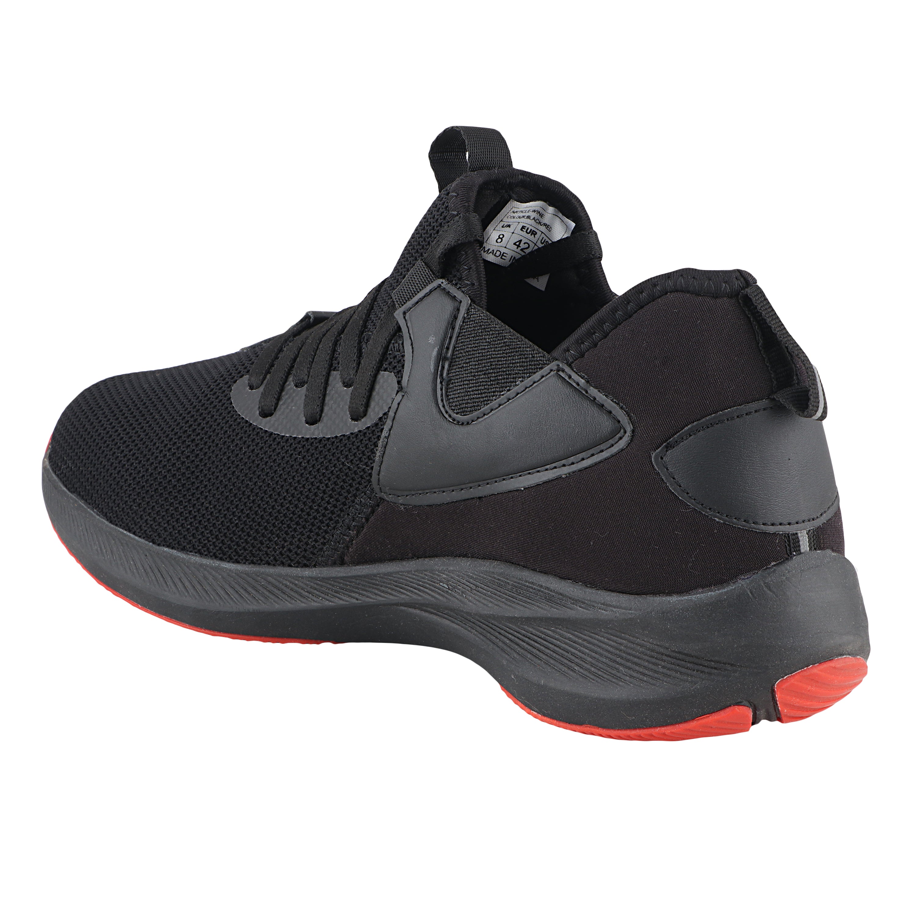 Fuel Wine Sports Shoes For Men (Black-Red)