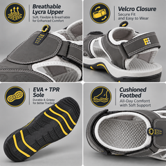 FUEL Soldier-04 Fisherman Sandals for Men (Grey)