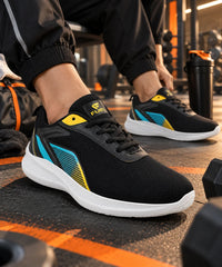 FUEL Rainbow Comfortable and light-weight Sports Shoes For Men (Black)