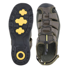 FUEL Commando Comfortable & Breathable Men’s Flexible Fisherman Outdoor Sandals with Protective Toe Cap (Olive)