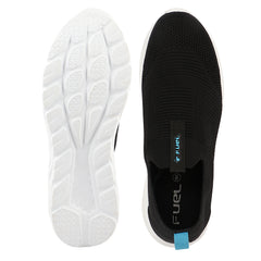 FUEL Flash-02 Soft Cushioned Insole and Breathable Knit Upper with EVA Sole & Casual Slip-On Sports Shoes for Men (Black)