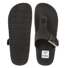 FUEL Walkfit Flexible EVA Sole Slippers with Cushioned Support for Men's (Black)