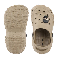 FUEL Poddle Cute & Lightweight EVA Slip-On Clogs for Kids (Khakhi)