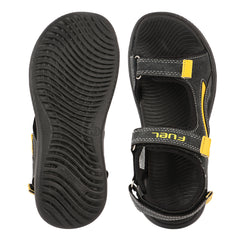 FUEL Power-lite-03 Lightweight & Comfortable with Cushioned Footbed & EVA Sole Sandal for Kids (Black)