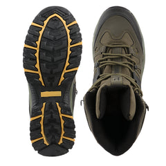 FUEL Force Men’s High-Ankle Shoes | Cushioned & Comfortable Lace-Up Shoes | EVA + Rubber Sole | Durable Synthetic Shoes for Walking, Travel, Outdoor & Regular Use (Olive)
